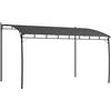 Outsunny Pergola Gazebo con 3 Fori di Drenaggio, in Metallo e Poliestere, 400x296x200/262 cm, Grigio Scuro|Aosom