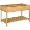Outsunny Fioriera su Piedi carré Orto con ripiano dim. 110L x 46l x 76H cm 8 Compartimenti & Inserti per l'irrigazione Legno di Abete