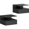 HOMCOM Set di 2 Comodini Sospesi con Cassetto e Mensola Aperta, 35x32x22.5 cm, Nero | Aosom Italy