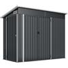 Outsunny Casetta da Giardino in Acciaio con 3 Porte Bloccabili, 234x132x185 cm, Grigio Scuro | Aosom Italy