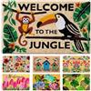 LUA VIKA Zerbino ingresso esterno cocco - Welcome to the jungle - 40x70 cm - tappeto ingresso esterno casa - zerbino cocco - zerbini moderni e originali