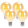 Great Jacob Lampadina LED E27 a Filamento, 6W Equivalente a 86W, Luce Calda 2200K, 1260 Lumen, Lampadina Decorativa Retro Vintage G80, Risparmio Energetico, Non Dimmerabile, Pacco da 4 Pezzi