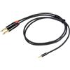 PROEL CHLP170LU5 - Cavo audio professionale con nodo ad Y distante dai connettori circa 15-20cm, connettori: Jack 3,5 Maschio Dritto Stereo a 2x Jack Maschio Dritto Mono 6.3 da 5mt., Nero
