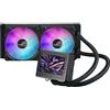 ASUS ROG Ryujin III 240 ARGB Dispositivo di raffreddamento a liquido all-in-one, Cooler CPU con LCD da 3,5, Pompa Asetek 8a generazione, Ventole del radiatore ROG ARGB da 120 mm, Daisy Chain, Nero