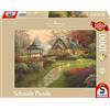 Schmidt Spiele 58463 Thomas Kinkade Puzzle, Tematica: Cottage con Fonte, 1000 Pezzi
