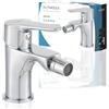 HOMSSY Rubinetto monocomando per bidet - Corpo in ottone, finitura cromata, Perlizer orientabile, design stilizzato e funzionale