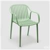 EDG Enzo De Gasperi Sedia Righe Contract Verde Chiaro Plastica