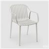 EDG Enzo De Gasperi Sedia Righe Contract Grigio Chiaro Plastica