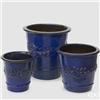 EDG Enzo De Gasperi Set 3 Vasi Atlas Limoni Svasato Blu Ceramica