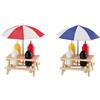 Ad Trend Menage per Salse, Sale e Pepe 19 x 17 Cm H 11 Cm Ombrellino Bianco Rosso o Blu 1 Pz