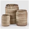 EDG Enzo De Gasperi Set 3 Pz Vaso Glaze Rotondo H 70 Cm H 55 Cm H 40 Cm Waterproof Sand