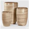 EDG Enzo De Gasperi Set 3 Pz Vaso Glaze Rotondo H 100 Cm H 80 Cm H 63 Cm Sand