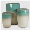 EDG Enzo De Gasperi Set 3 Pz Vaso Glaze Rotondo H 100 Cm H 80 Cm H 63 Cm Green Mix