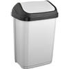 keeeper Pattumiera con Coperchio Basculante, 10 L, Swantje, Argentato