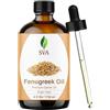 SVA ORGANICS - SVA Olio di Fieno Greco 4oz (118ml) Premium Transporter Oil con Contagocce per la cura dei capelli, Lubrificazione dei capelli, Pelle Capelluto Ma