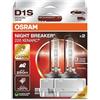 OSRAM XENARC NIGHT BREAKER 220, D1S, +220% di luminosità in più, lampada per fari allo xeno, 66140XN2-2HB, scatola pieghevole (2 lampade)