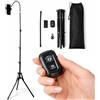 TAMARINDUS Treppiede Smartphone Stabile Regolabile Fino a 190 cm con Telecomando Bluetooth, Base Larga e con Testa 360°