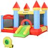 Castello Gonfiabile Gigante e Rimbalzante per Bambini 3-8 Anni con Scivolo, Piscina e Canestro, 280cmx260cmx210cm