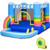 Castello Gonfiabile per Bambini con Trampolino e Piscina, Pompa Elettrica Inclusa 280x170x155cm, Multicolore