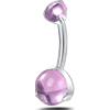 NovaNavel Piercing ombelico goccia d\'oceano lucida rosa in argento
