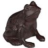 Relaxdays Rana Decorativa, Seduta, in Ghisa, Aspetto Antico, Resistente alle Intemperie, Statuina Giardino, marrone