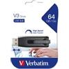 Verbatim - Usb 3.0 Superspeed Store'N'Go V3 Drive - Nero - 49174 - 64GB (unità vendita 1 pz.)