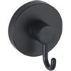 WENKO Gancio Vacuum-Loc nero, set di 2 portasalviette, gancio per salviette e accessori, fissaggio senza trapano mediante il sottovuoto, plastica nero, Loft-Style, ciascuno 6 x 6,7 x 5 cm