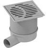 Dakota Chiusino Sifonato per Esterno Orientabile Scarico Ribassato con Telaio in ABS e Griglia in Acciaio Inox 150x150