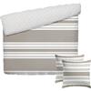 Pure Cotton Parure da letto 3 pezzi per 2 persone, copripiumino 240 x 220 cm, 2 federe 63 x 63 cm, 100% raso di cotone, 80 fili, certificato Oeko-TEX, Erida - tortora