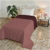Italian Bed Linen Trapuntino Estivo GOLIA, Made in Italy, 100% poliestere - Copriletto Double Face Effetto WaterWashed - Coperta leggera con imbottitura 65 gr - Letto Singolo 170x250 cm - CORALLO/BORDEAUX