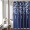 Lush Decor Tenda da doccia con motivo floreale piangente, 183 x 183 cm, blu navy