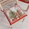 PETTI Artigiani Italiani - Cuscini per Sedia Cucina Natalizi, Cuscini Sedie Natale Set da 6 Pezzi, Cuscini Coprisedie Natalizi in Microfibra con Laccetti, 100% Made in Italy