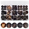 OELFFOW 110 bottoni da cucito misti, bottoni rotondi a 4 fori, 5 colori, 3 dimensioni (15 mm, 20 mm, 25 mm), bottoni in resina, adatti per vari vestiti, cucito fai da te (marrone)