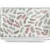 H&H Set 6 Piatti Rettangolari Wildberry in Porcellana 27x16 cm - Design Natalizio Elegante - Perfetti per Antipasti, Dolci e Buffet Festivi