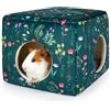 Hedgeink Porcellini d'India Casetta con 2 Ingressi, Letto Lavabile per Conigli e Piccoli Animali, Tana Calda in Peluche Antiscivolo per Criceti, Cincillà, Furetti e Roditori