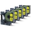 Oozmas A45018 Nastro per Etichette Compatibile con Dymo D1 45018, 12mm x 7m, Nero su Giallo, Compatibile con Dymo LabelManager 160 210D 260P 280 360D 420P