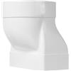 Repa Market 150 x 75 mm connettore rettangolare per tubo di ventilazione rotondo 125 mm - plastica ABS tubo di collegamento per tubi tondi, riscaldamento, raffreddamento - canale piatto/canale di