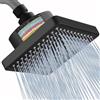 Katezon Soffione Doccia Filtrante Katezon, Soffione a Pioggia ad Alta Pressione da 15 cm Con Cartuccia Filtrante Per Acqua Dura a 15 Stadi Per Rimuovere Cloro e Sostanze Nocive (Nero Opaco)