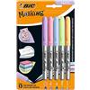 BIC Marcatori Permanenti, 1.1 mm, 5 Colori Assortiti, Confezione da 5 pezzi, Pennarelli Indelebili
