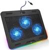 KLIM Aurora - Base di raffreddamento RGB per PC Portatili da 11 a 17 - Alimentata USB - Supporto di raffreddamento per laptop da gaming - Stabile e Robusto - Ampia compatibilità - NUOVA