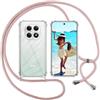ISOI Cover con Cordino per Xiaomi Redmi Note 15 4G, Custodia Trasparente con Collana Tracolla Laccio Collo Ultra Sottile Morbido TPU Silicone Antiurto AntiGraffio Case, Rosa