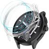 GIOPUEY [1+3 Pezzi Cover per Xiaomi Watch 2 PRO, con Pellicola Prottetiva, Hard Plastic, Anti-Bump, Xiaomi Watch 2 PRO Custodia - Transparent