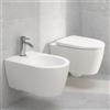 COPPIA SANITARI VASO BIDET E COPRIVASO RALLENTATO GEBERIT ICON BIANCO OPACO SOSPESI TURBOFLUSH