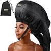 MEELUKYAYA Cuffia con cappuccio extra large per capelli pesanti e lunghi, cuffia termica portatile per ricci naturali, accelera il tempo di asciugatura, condizionamento profondo a casa, diffusore per
