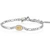 ALFIERI & ST. JOHN Bracciale timeless in argento ancora e charm oro