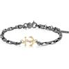 ALFIERI & ST. JOHN Bracciale timeless in argento ancora e diamante nero