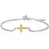 ALFIERI & ST. JOHN Bracciale timeless in argento ancora e diamante