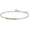 ALFIERI & ST. JOHN Bracciale timeless in argento rodiato targhetta oro zaffiri e diamanti