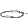 ALFIERI & ST. JOHN Bracciale timeless in argento brunito con diamante nero