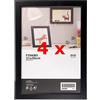 Ikea FISKBO, Set di 4 cornici per foto, formato A4, 21 x 30 cm, colore: Nero